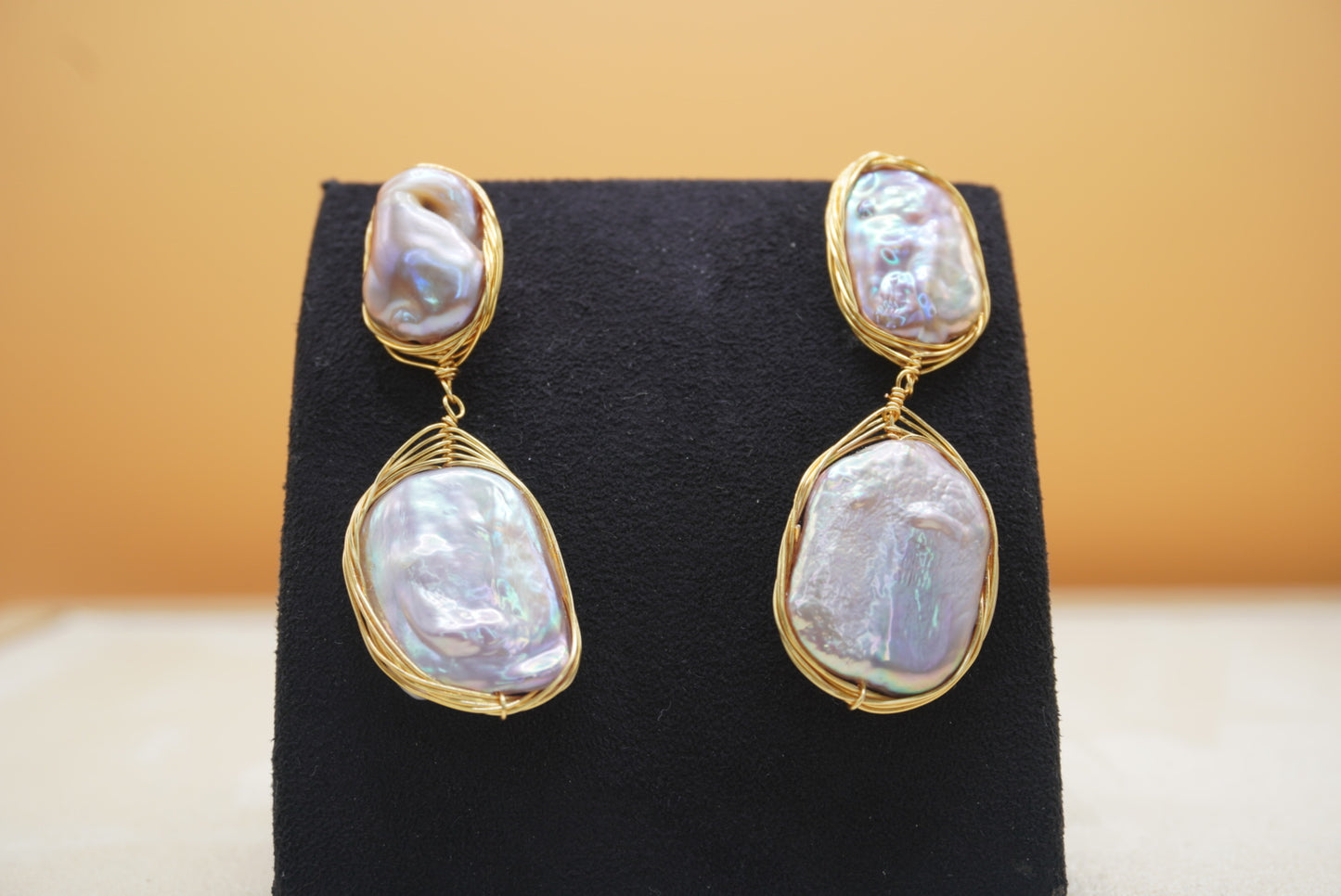 Boucles d’oreilles en nacre naturelle – Acier inoxydable