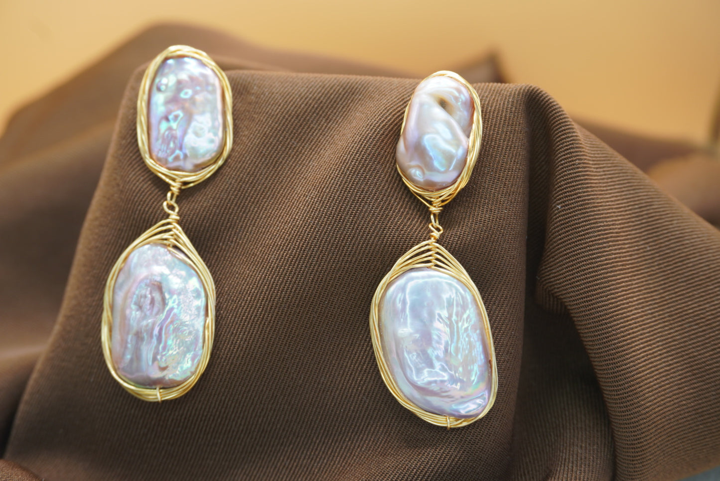 Boucles d’oreilles en nacre naturelle – Acier inoxydable