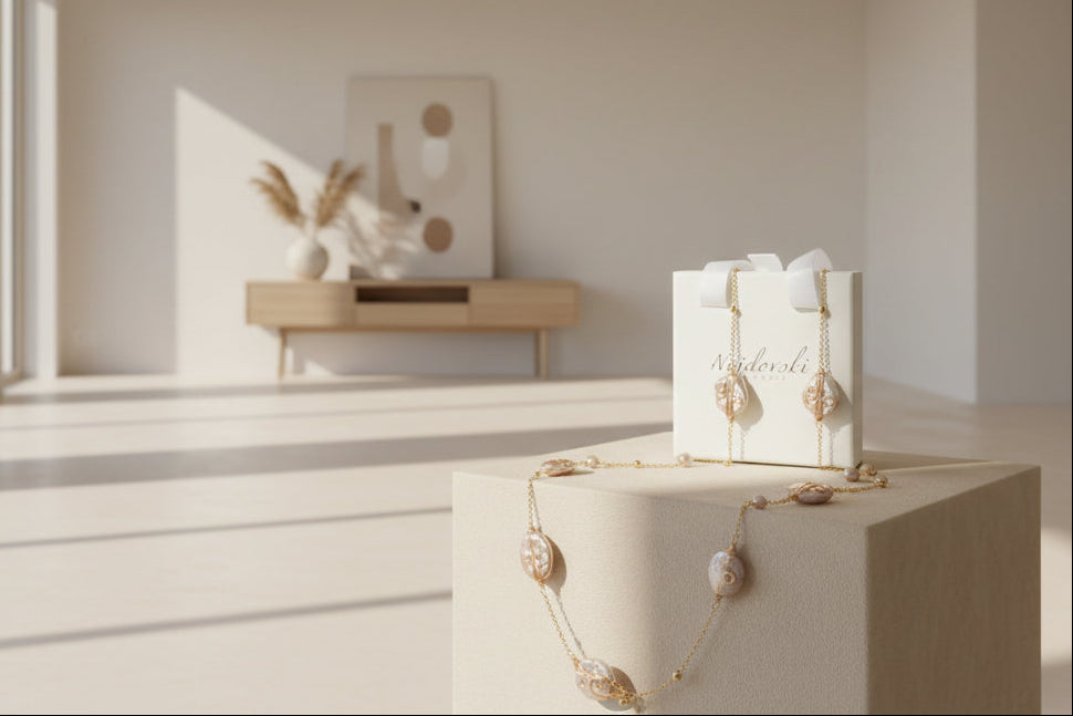 Collier long élégant avec perles naturelles – Bijou raffiné et intemporel