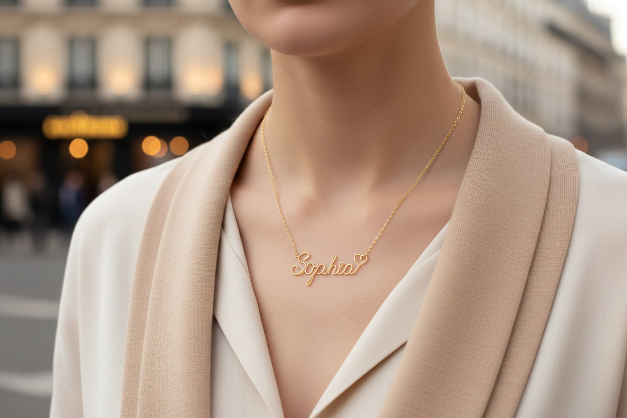 Collier prénom unique – Cadeau idéal, conçu à la main en fil métallique de qualité.