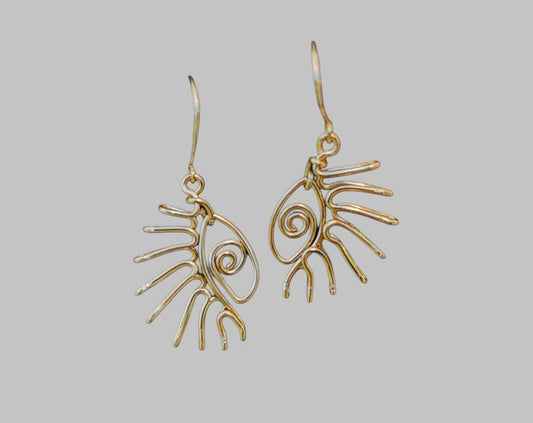 Boucles d’oreilles en acier inoxydable 316L avec un motif œil artistique, dorées et élégantes.