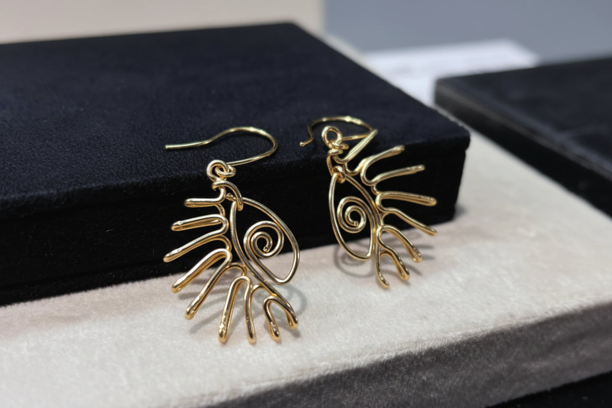 Boucles d’oreilles yeux en fil avec cils
